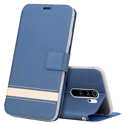 Handytasche Stand Schutzhülle Flip Leder Hülle T10 für Xiaomi Redmi Note 8 Pro Blau