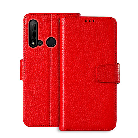 Handytasche Stand Schutzhülle Flip Leder Hülle T11 für Huawei Nova 5i Rot