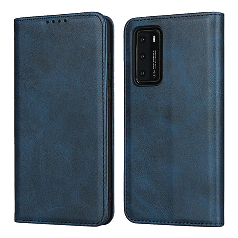 Handytasche Stand Schutzhülle Flip Leder Hülle T11 für Huawei P40 Blau