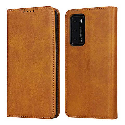 Handytasche Stand Schutzhülle Flip Leder Hülle T11 für Huawei P40 Orange