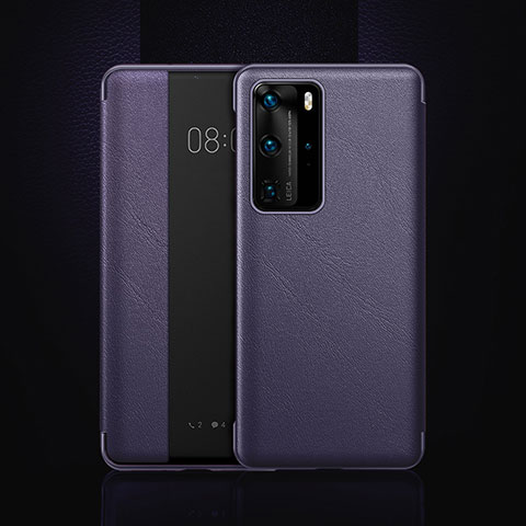 Handytasche Stand Schutzhülle Flip Leder Hülle T11 für Huawei P40 Pro Violett