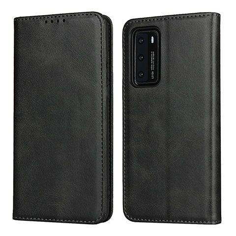 Handytasche Stand Schutzhülle Flip Leder Hülle T11 für Huawei P40 Schwarz