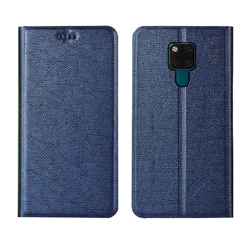 Handytasche Stand Schutzhülle Flip Leder Hülle T12 für Huawei Mate 20 X 5G Blau