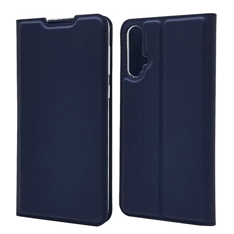 Handytasche Stand Schutzhülle Flip Leder Hülle T12 für Huawei Nova 5 Pro Blau