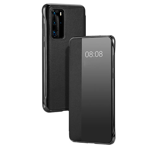 Handytasche Stand Schutzhülle Flip Leder Hülle T12 für Huawei P40 Pro Schwarz