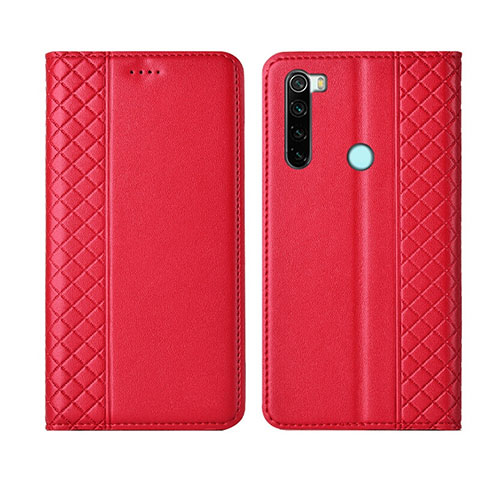 Handytasche Stand Schutzhülle Flip Leder Hülle T16 für Xiaomi Redmi Note 8 (2021) Rot