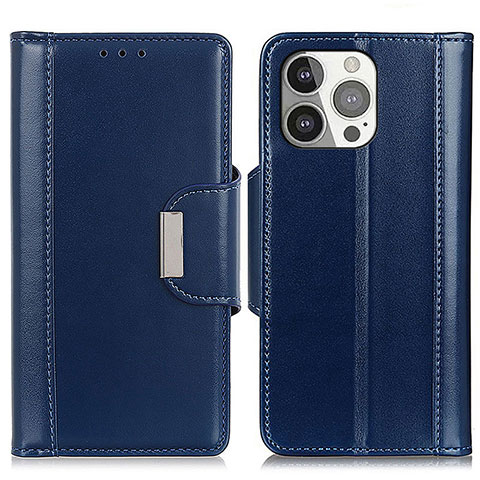 Handytasche Stand Schutzhülle Flip Leder Hülle T22 für Apple iPhone 14 Pro Blau