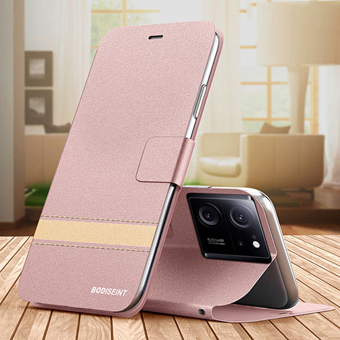 Handytasche Stand Schutzhülle Flip Leder Hülle TB1 für Xiaomi Mi 13T Pro 5G Rosegold