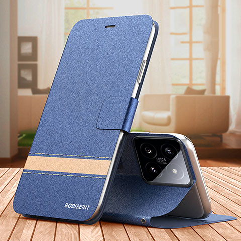 Handytasche Stand Schutzhülle Flip Leder Hülle TB1 für Xiaomi Mi 14 5G Blau