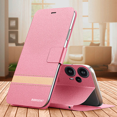 Handytasche Stand Schutzhülle Flip Leder Hülle TB1 für Xiaomi Poco F5 5G Pink