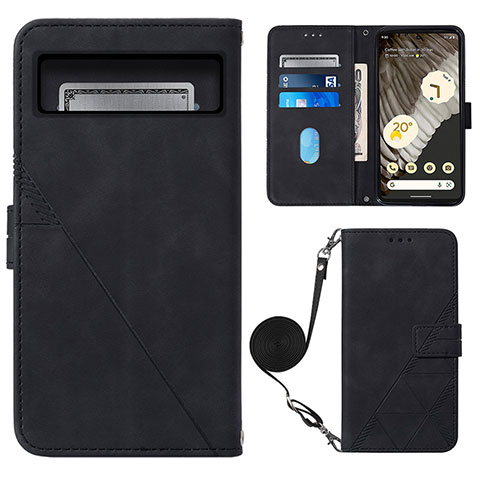 Handytasche Stand Schutzhülle Flip Leder Hülle Y01B für Google Pixel 8 5G Schwarz