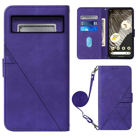 Handytasche Stand Schutzhülle Flip Leder Hülle Y01B für Google Pixel 8 5G Violett