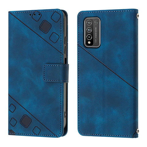 Handytasche Stand Schutzhülle Flip Leder Hülle Y01B für Huawei Honor 10X Lite Blau