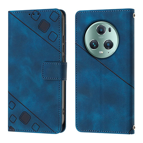 Handytasche Stand Schutzhülle Flip Leder Hülle Y01B für Huawei Honor Magic5 Pro 5G Blau