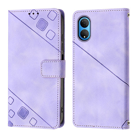 Handytasche Stand Schutzhülle Flip Leder Hülle Y01B für Huawei Honor X7 Violett