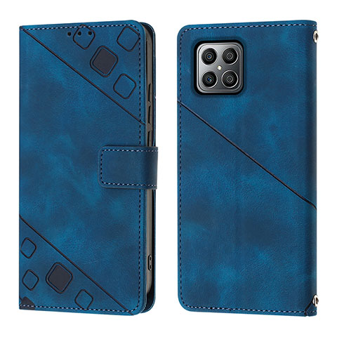 Handytasche Stand Schutzhülle Flip Leder Hülle Y01B für Huawei Honor X8 4G Blau