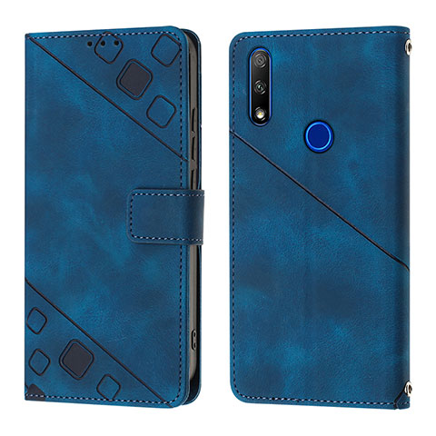 Handytasche Stand Schutzhülle Flip Leder Hülle Y01B für Huawei Y9 Prime (2019) Blau