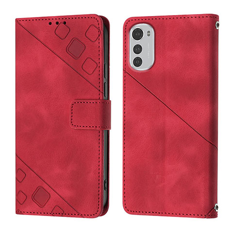 Handytasche Stand Schutzhülle Flip Leder Hülle Y01B für Motorola Moto E32s Rot