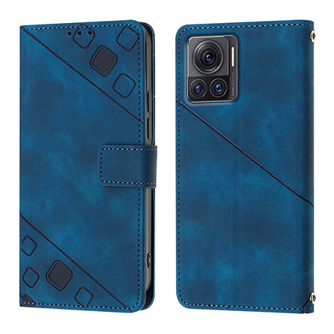 Handytasche Stand Schutzhülle Flip Leder Hülle Y01B für Motorola Moto Edge X30 Pro 5G Blau