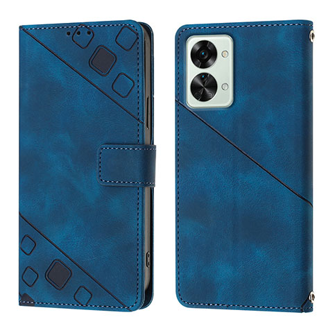 Handytasche Stand Schutzhülle Flip Leder Hülle Y01B für OnePlus Nord 2T 5G Blau