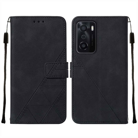 Handytasche Stand Schutzhülle Flip Leder Hülle Y01B für Oppo A55S 5G Schwarz