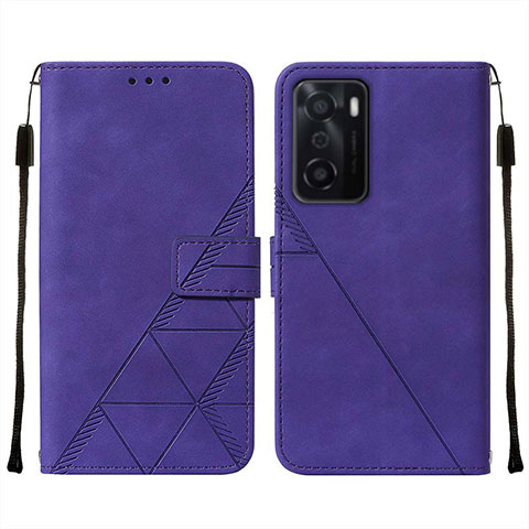 Handytasche Stand Schutzhülle Flip Leder Hülle Y01B für Oppo A55S 5G Violett