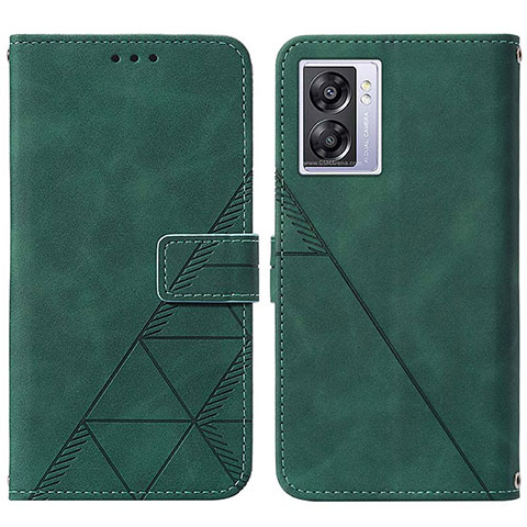 Handytasche Stand Schutzhülle Flip Leder Hülle Y01B für Oppo A56S 5G Grün