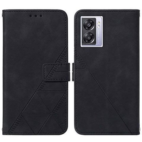 Handytasche Stand Schutzhülle Flip Leder Hülle Y01B für Oppo A77 5G Schwarz