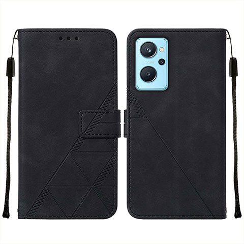 Handytasche Stand Schutzhülle Flip Leder Hülle Y01B für Oppo A96 4G Schwarz