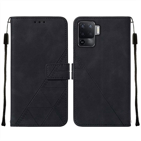 Handytasche Stand Schutzhülle Flip Leder Hülle Y01B für Oppo F19 Pro Schwarz