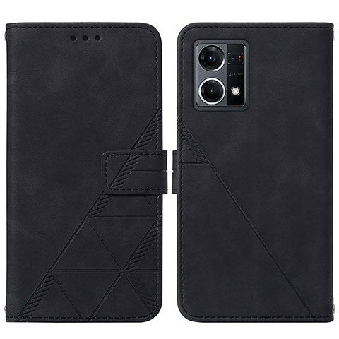 Handytasche Stand Schutzhülle Flip Leder Hülle Y01B für Oppo F21 Pro 4G Schwarz