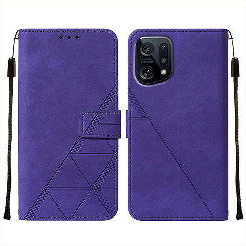 Handytasche Stand Schutzhülle Flip Leder Hülle Y01B für Oppo Find X5 5G Violett