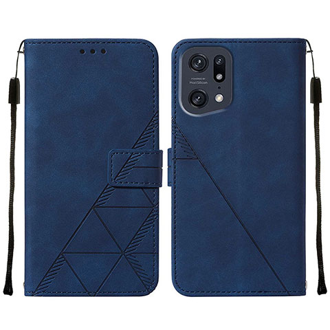 Handytasche Stand Schutzhülle Flip Leder Hülle Y01B für Oppo Find X5 Pro 5G Blau