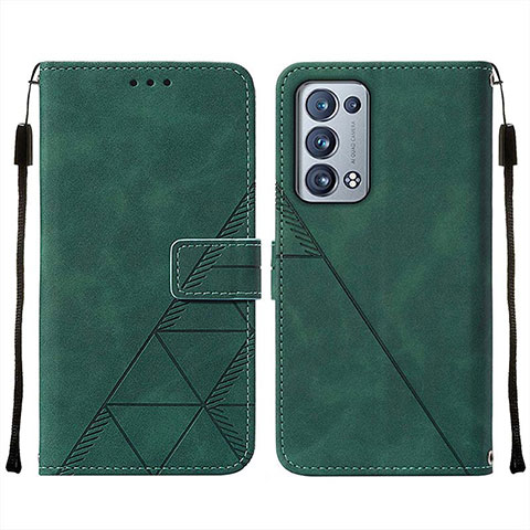 Handytasche Stand Schutzhülle Flip Leder Hülle Y01B für Oppo Reno6 Pro 5G Grün