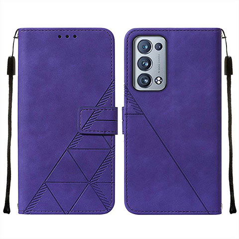 Handytasche Stand Schutzhülle Flip Leder Hülle Y01B für Oppo Reno6 Pro+ Plus 5G Violett