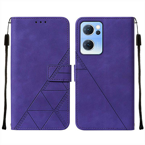 Handytasche Stand Schutzhülle Flip Leder Hülle Y01B für Oppo Reno7 5G Violett