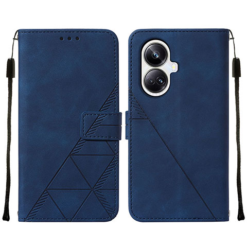 Handytasche Stand Schutzhülle Flip Leder Hülle Y01B für Realme 10 Pro+ Plus 5G Blau