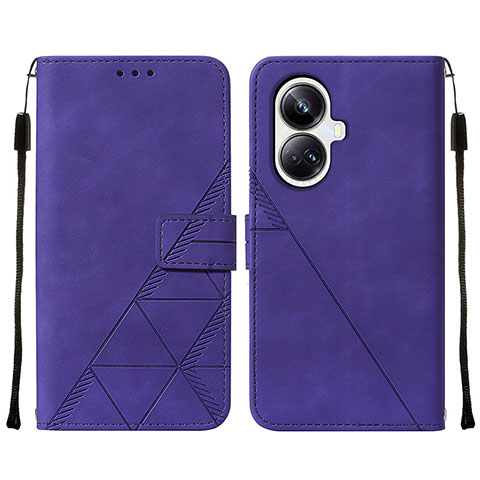 Handytasche Stand Schutzhülle Flip Leder Hülle Y01B für Realme 10 Pro+ Plus 5G Violett