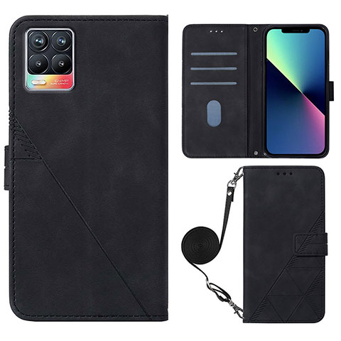 Handytasche Stand Schutzhülle Flip Leder Hülle Y01B für Realme 8 4G Schwarz