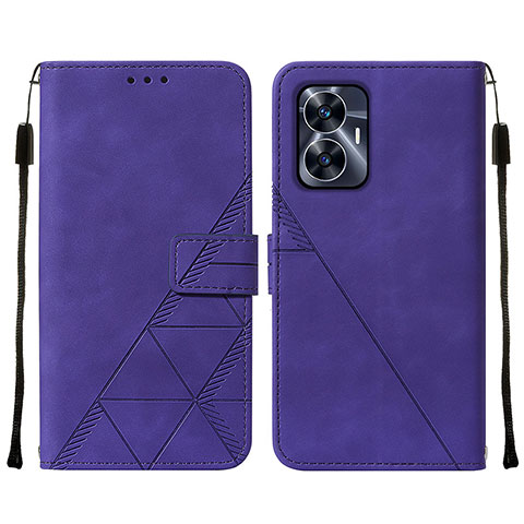 Handytasche Stand Schutzhülle Flip Leder Hülle Y01B für Realme C55 Violett