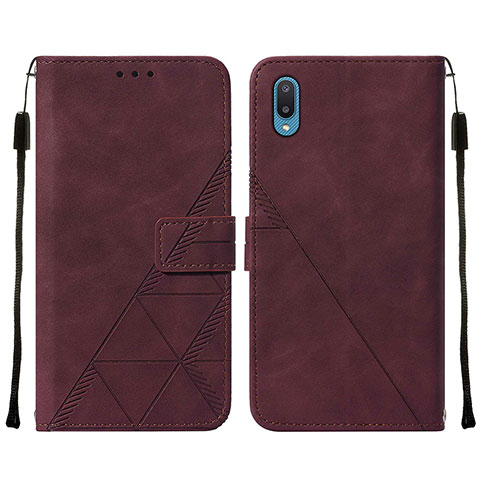 Handytasche Stand Schutzhülle Flip Leder Hülle Y01B für Samsung Galaxy A02 Fuchsie