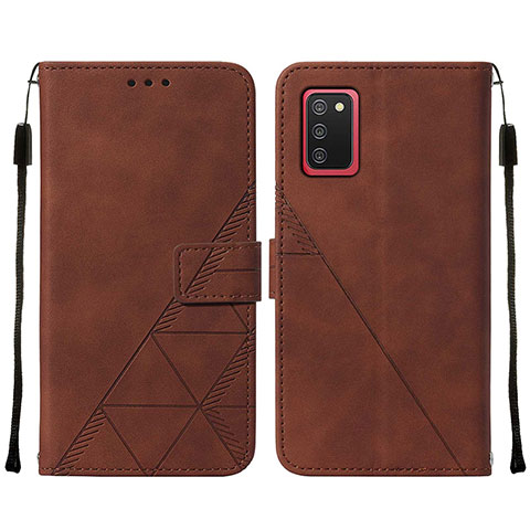 Handytasche Stand Schutzhülle Flip Leder Hülle Y01B für Samsung Galaxy A02s Braun