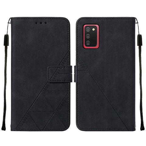 Handytasche Stand Schutzhülle Flip Leder Hülle Y01B für Samsung Galaxy A02s Schwarz