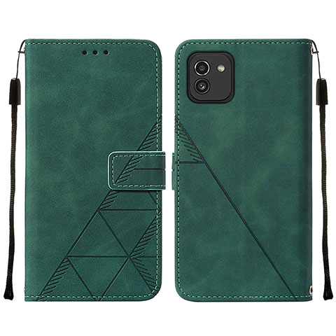 Handytasche Stand Schutzhülle Flip Leder Hülle Y01B für Samsung Galaxy A03 Grün