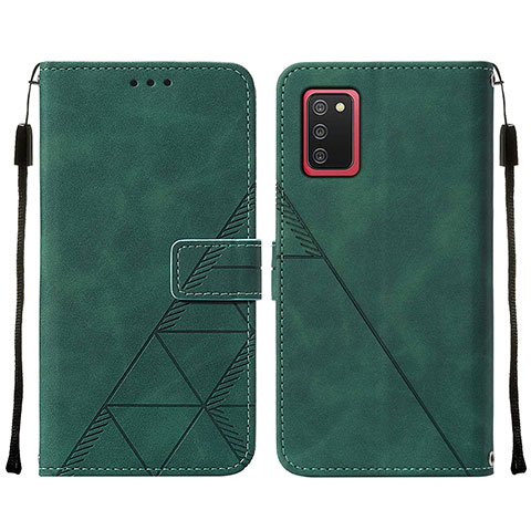 Handytasche Stand Schutzhülle Flip Leder Hülle Y01B für Samsung Galaxy A03s Grün