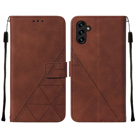 Handytasche Stand Schutzhülle Flip Leder Hülle Y01B für Samsung Galaxy A04s Braun