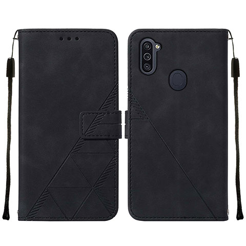 Handytasche Stand Schutzhülle Flip Leder Hülle Y01B für Samsung Galaxy A11 Schwarz