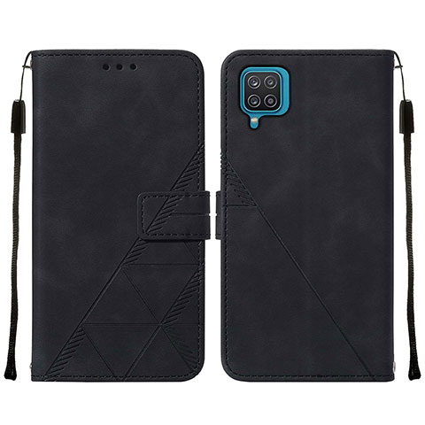 Handytasche Stand Schutzhülle Flip Leder Hülle Y01B für Samsung Galaxy A12 5G Schwarz