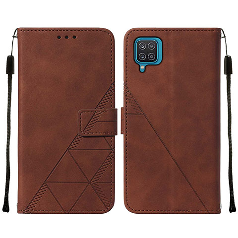 Handytasche Stand Schutzhülle Flip Leder Hülle Y01B für Samsung Galaxy A12 Braun