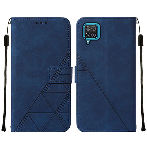 Handytasche Stand Schutzhülle Flip Leder Hülle Y01B für Samsung Galaxy A12 Nacho Blau